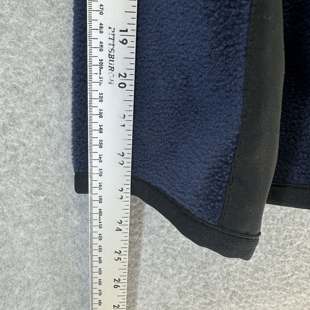 Young USA Mens Fleece Jacket Lightweight Black Blue Full Zip Zippered Pockets M - Picture 7 of 12